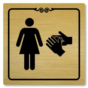 WC ženy, 100x100mm, zlatá, Texas